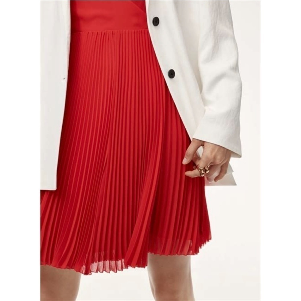 Wilfred | Beaune Pleated Mini Dress Red Size XS Aritzia - Picture 5 of 12